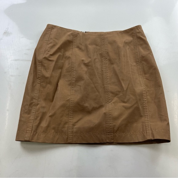 Free people women’s brown leather mini skirt US8 L27-32 - Picture 2 of 7